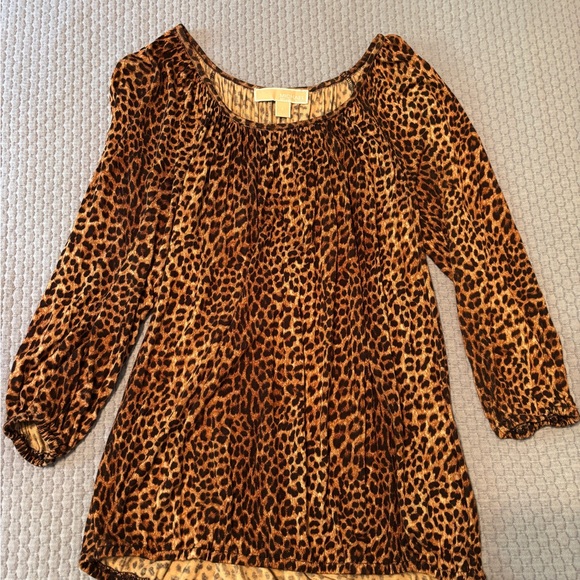 Michael Kors Tops - Michael Kors Brown and Black Smocked Blouse